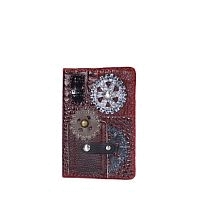 Обложка на паспорт бордо "Техно" рептилия кайман