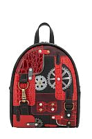 Рюкзак женский ДС-348 черный с красным " ТЕХНО"